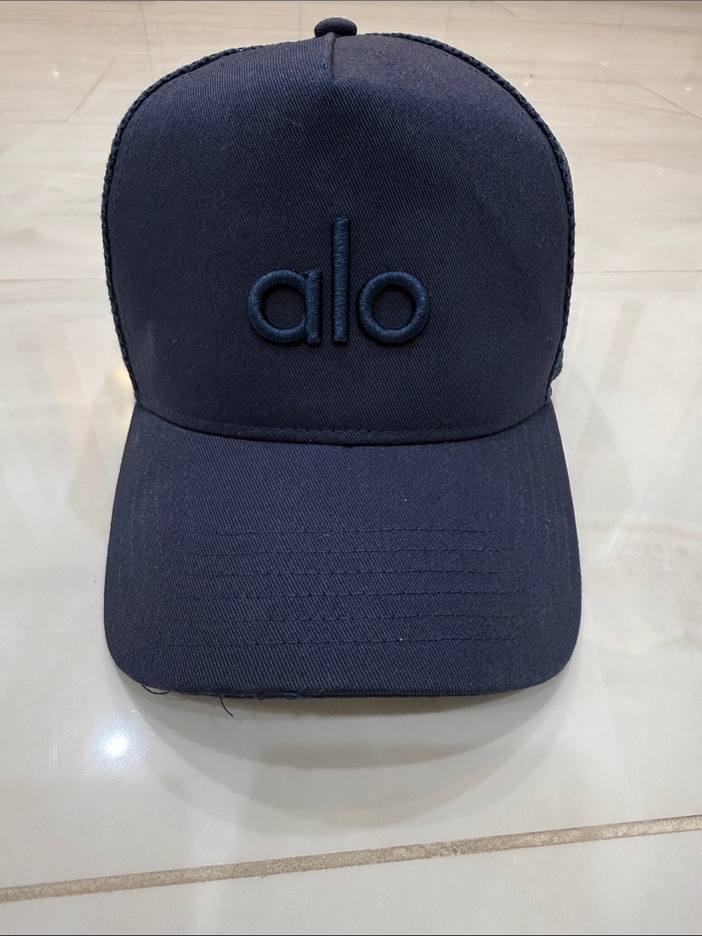 ALO Yoga Navy Mesh Trucker Cap